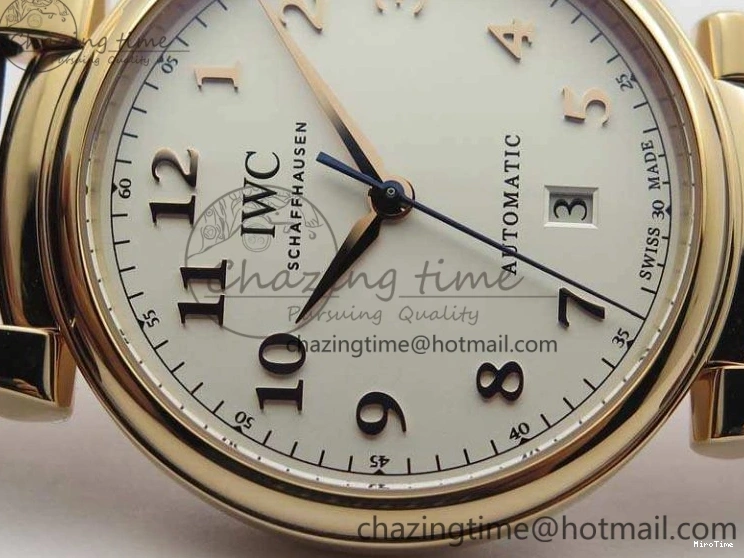 MIROTIME 0722 Neat Da Vinci IW356601 RG MKF 1:1 Best Edition White Dial On Brown Leather Strap A 7230